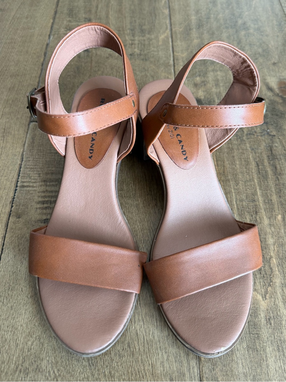 Rock & Candy Brown Ankle-Strap Women's Sandals